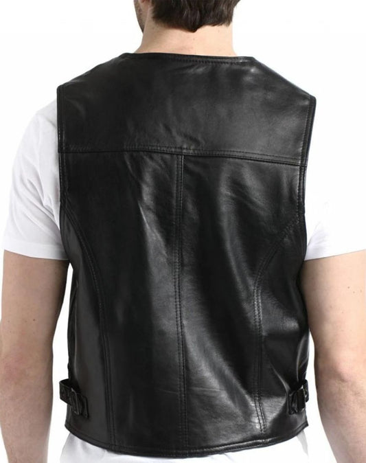 Jaguar Black Leather Vest