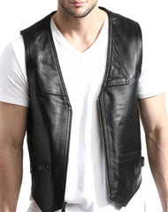 Jaguar Black Leather Vest