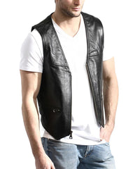 Jaguar Black Leather Vest