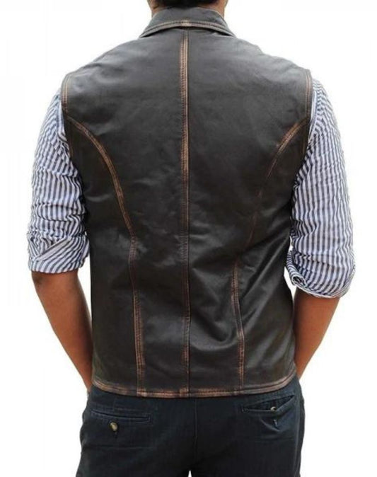 Lobo Vintage Brown Leather Vest