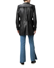 Mistico Black Leather Coat