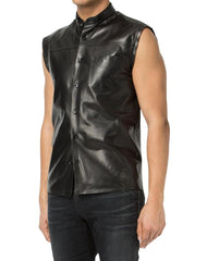 Pionero Black Leather Vest