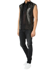 Pionero Black Leather Vest