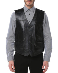 Rapido Black Leather Vest