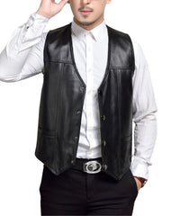 Rio Black Leather Vest