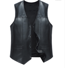 Rio Black Leather Vest