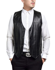 Rio Black Leather Vest