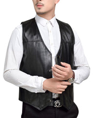 Rio Black Leather Vest