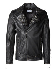 Vero Black Studded Biker Leather Jacket