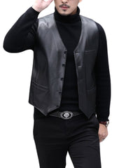 Zorro Black Leather Vest