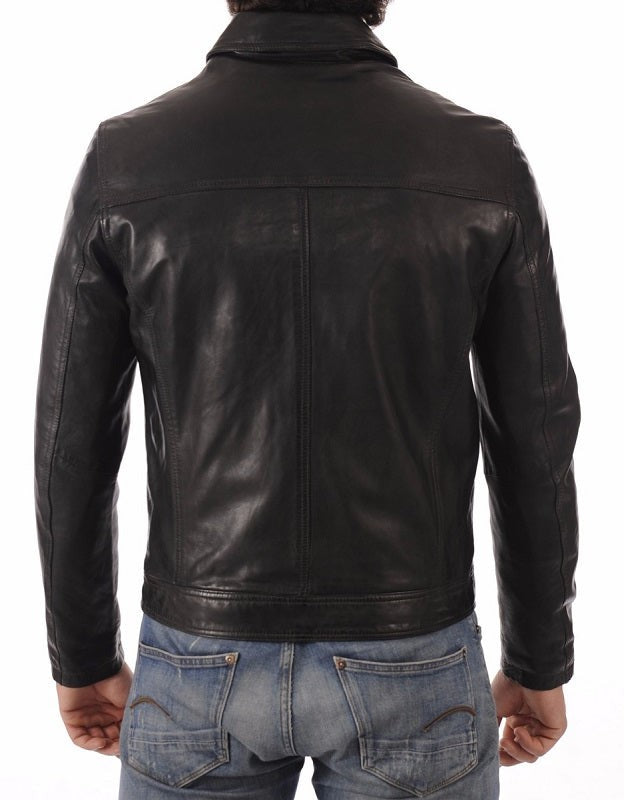 Mens Black Leather Jacket Confident Ride