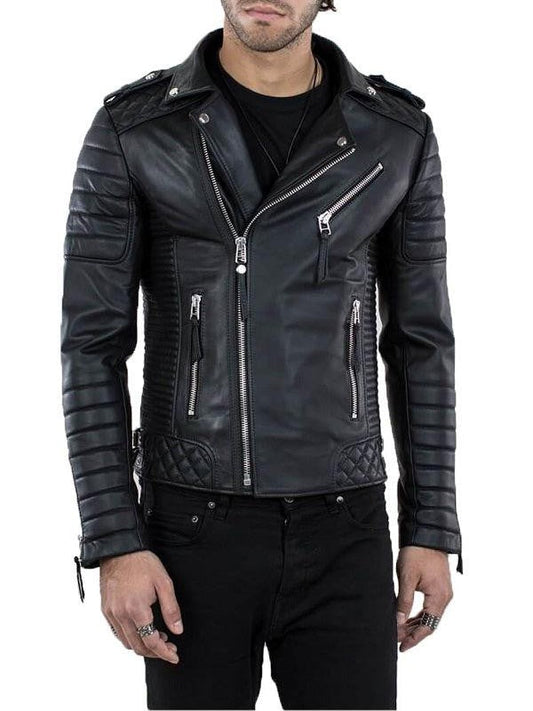 Men's Real Lambskin Leather Moto Jacket: Embrace Urban Edge