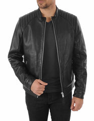 Nova Black Leather Biker Jacket