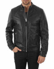 Nova Black Leather Biker Jacket