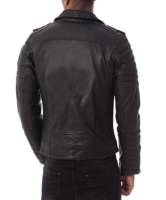 Orion Black Leather Biker Jacket