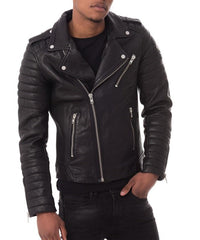 Orion Black Leather Biker Jacket