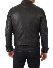 Outlaw Black Leather Biker Jacket