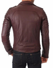 Panther Brown Leather Biker Jacket