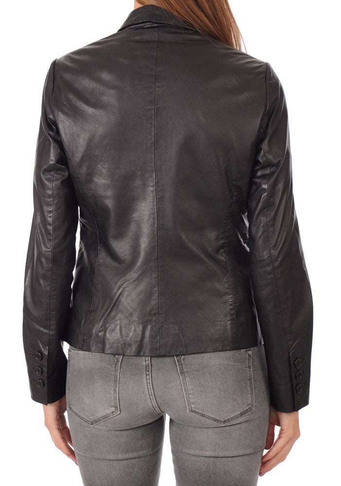 Passion Black Leather Blazer