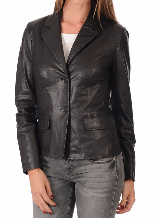 Passion Black Leather Blazer