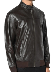 Pioneer Brown Leather Bomber Jacket