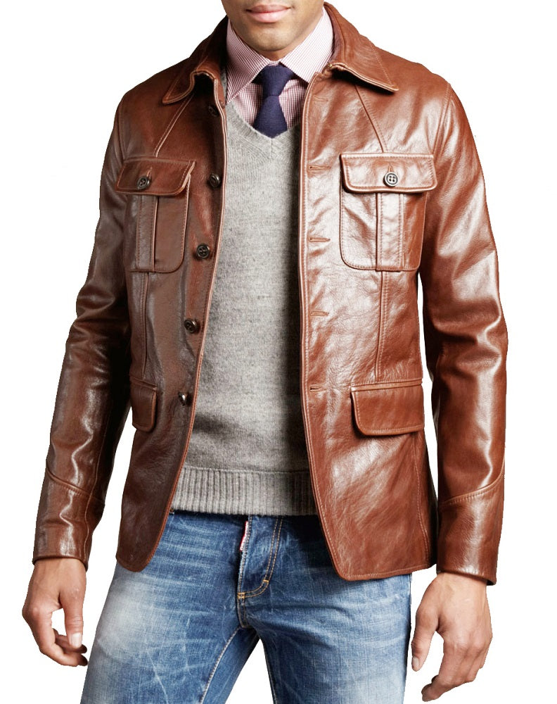 Prestige Tan Leather Blazer