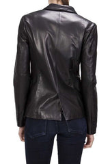 Prism Black Leather Blazer