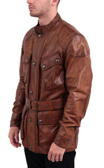 Renegade Brown Leather 3/4 Length Jacket