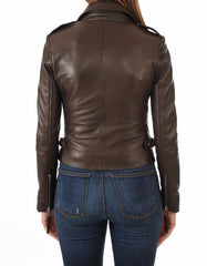 Rogue Brown Leather Biker Jacket