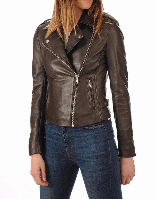 Rogue Brown Leather Biker Jacket