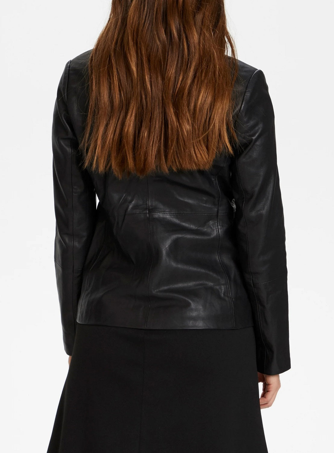 Rosette Black Leather Blazer