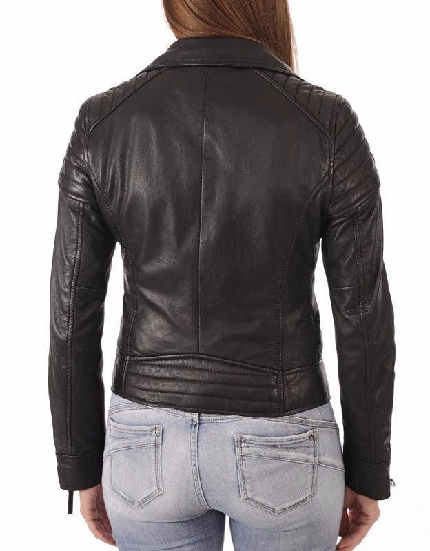 Sable Black Leather Biker Jacket