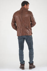 Serpent Brown Leather 3/4 Length Jacket