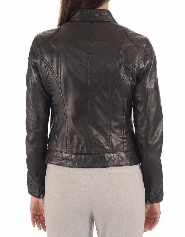 Sonnet Black Leather Biker Jacket