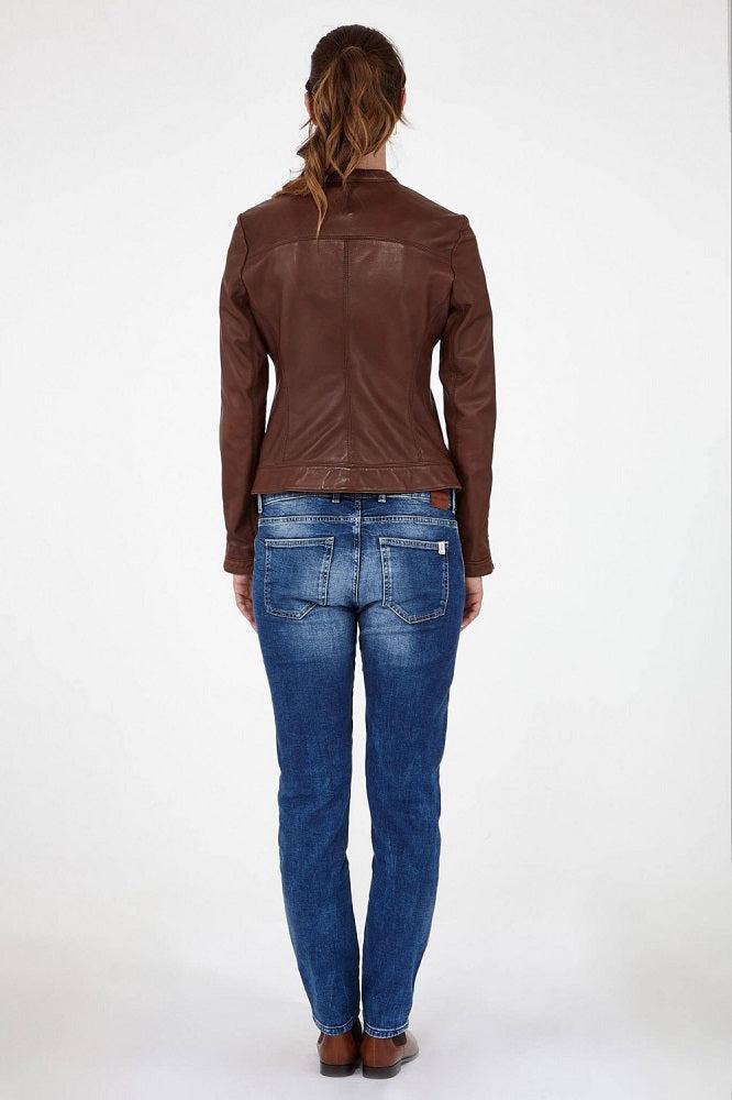 Stellar Brown Leather Biker Jacket