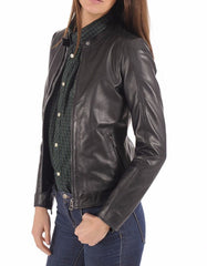 Symphony Black Leather Biker Jacket