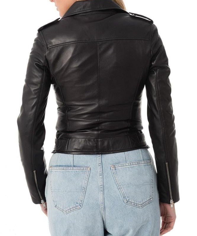 Tango Black Leather Biker Jacket