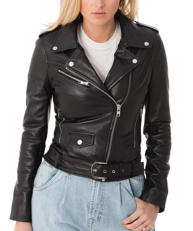 Tango Black Leather Biker Jacket