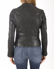 Triumph Black Leather Biker Jacket