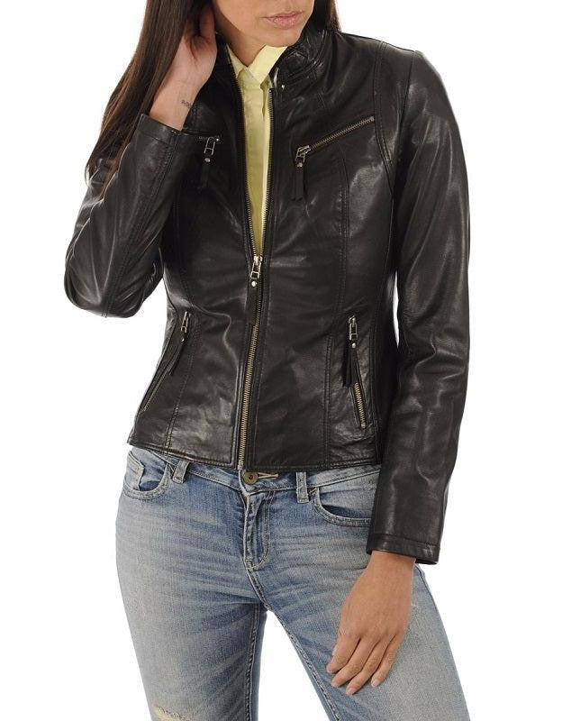 Twilight Black Leather Biker Jacket