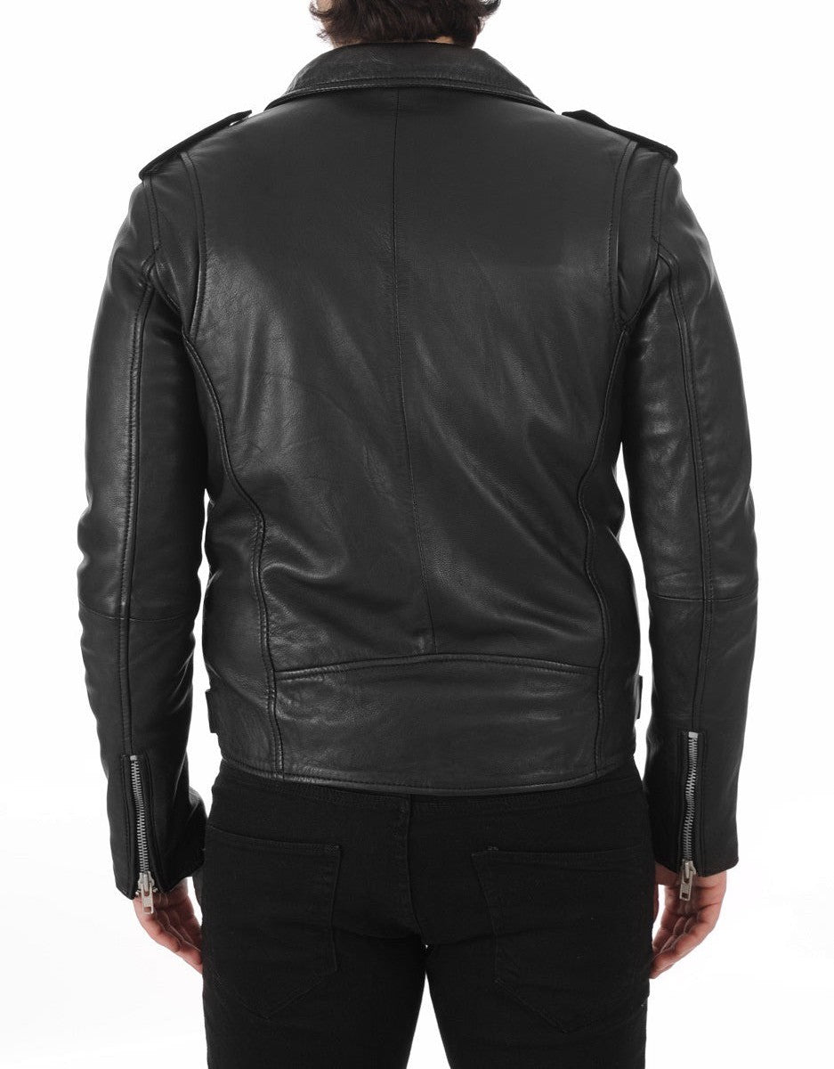 Vector Black Leather Biker Jacket