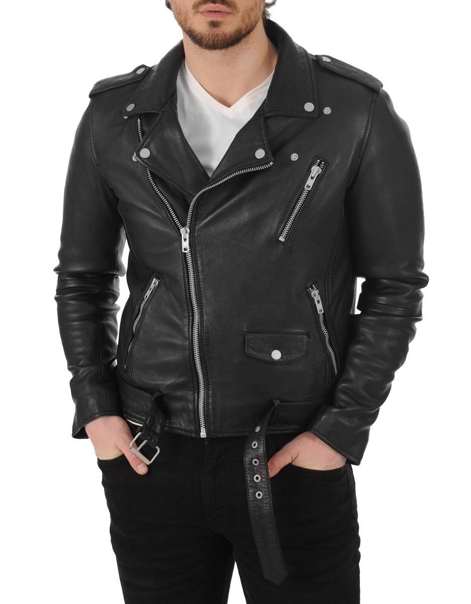 Vector Black Leather Biker Jacket