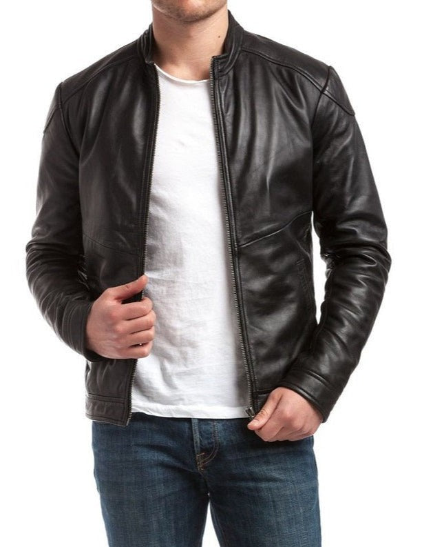 Venom Black Leather Biker Jacket