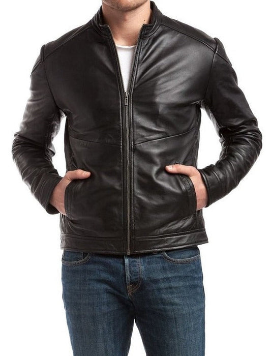 Venom Black Leather Biker Jacket