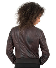 Verona Brown Leather Bomber Jacket