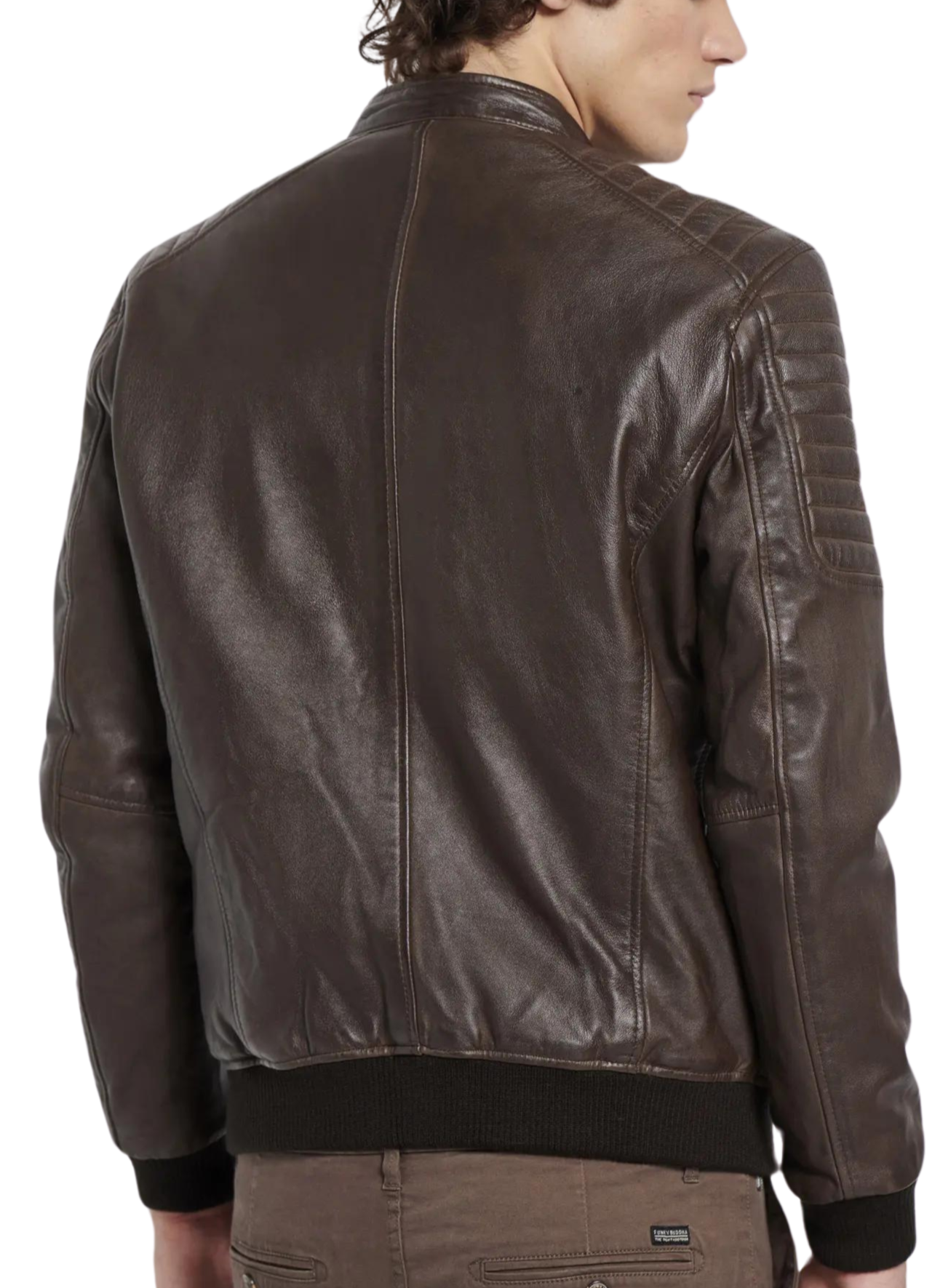 Voyager Brown Leather Bomber Jacket