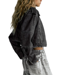 Brume Vintage Black Biker Leather Jacket