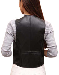 Carmen Black Leather Vest