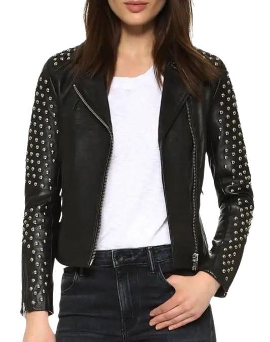 Diana Black Biker Leather Jacket