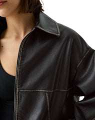 Flair Vintage Brown Bomber Leather Jacket